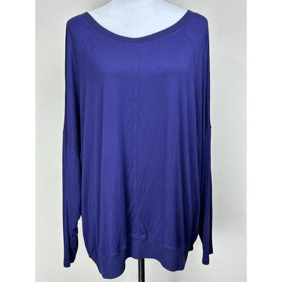 Lane Bryant Women’s Sz 18/20 Pullover Sweater Purple Light Weight Boxy Lagenlook - Picture 1 of 14